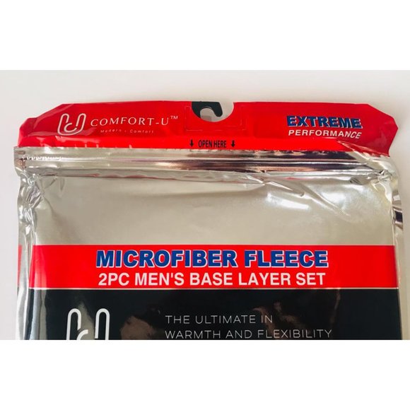 Navy Blue - Men Thermal 2 PCS Set Microfiber Fleece Crew Neck Top & Pants 2XL - Picture 6 of 7